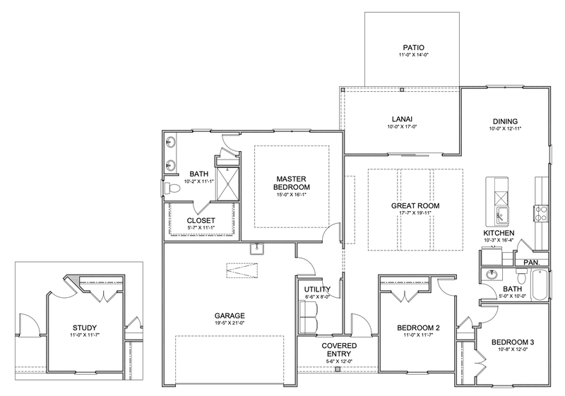 Holly's floor plan with study alternate